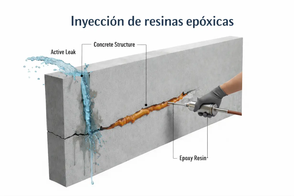 Control de presión en la inyección de resinas mediante packers instalados en muro de concreto