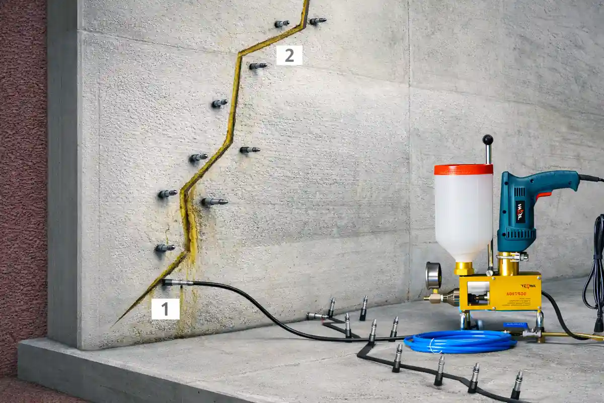 Proceso de inyección de resinas paso a paso en fisuras y juntas de concreto mediante packers