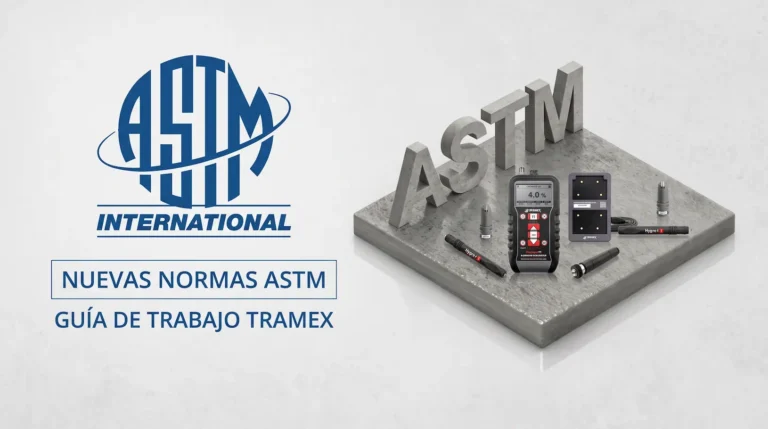 Métodos y normas ASTM para medición de humedad en losas de concreto con equipos Tramex Herrcont